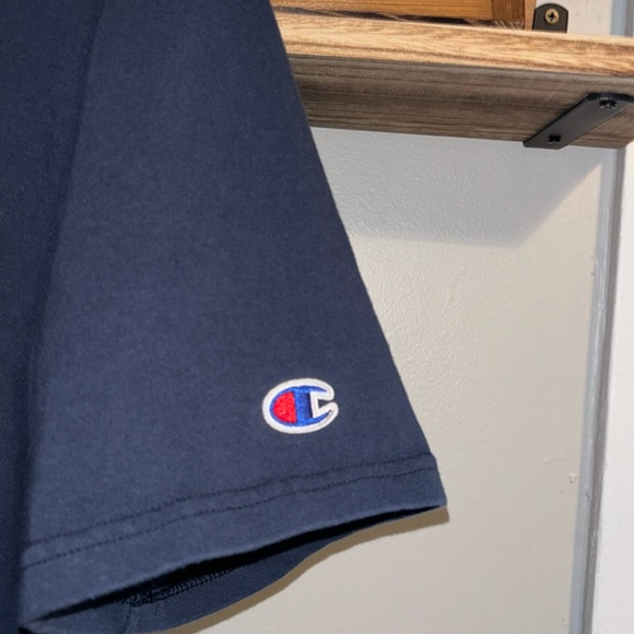 Y2K Champion Heavyweight Embroidered T-Shirt - Navy Blue - Large - Picture 5 of 6